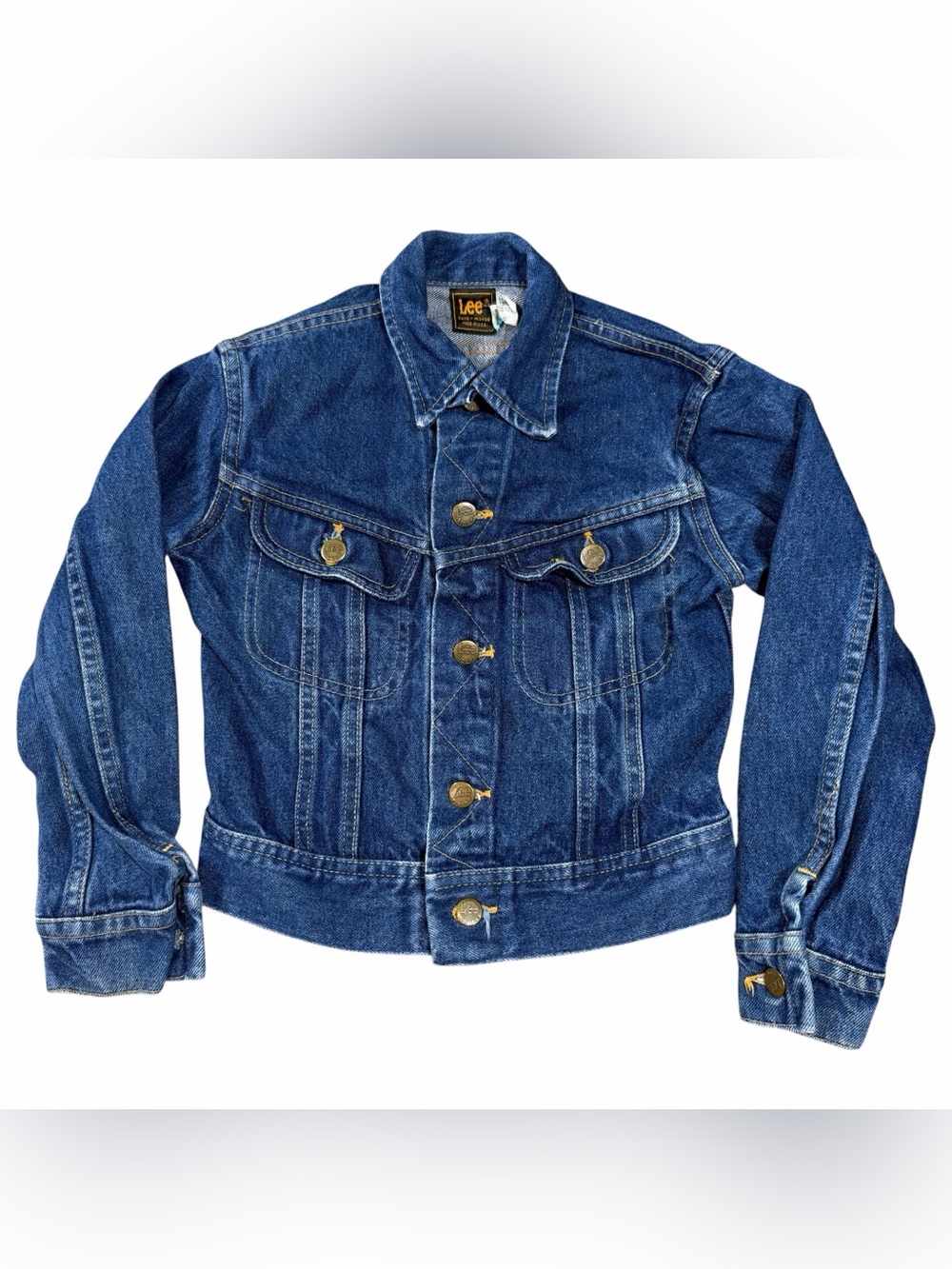 Vintage 80s Lee Denim Jacket Blue 101J Riders Kids Size 10 USA Made UGWA Union